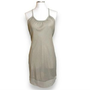 PLEASE Sheer Silk Blend Racerback Dress EUC!